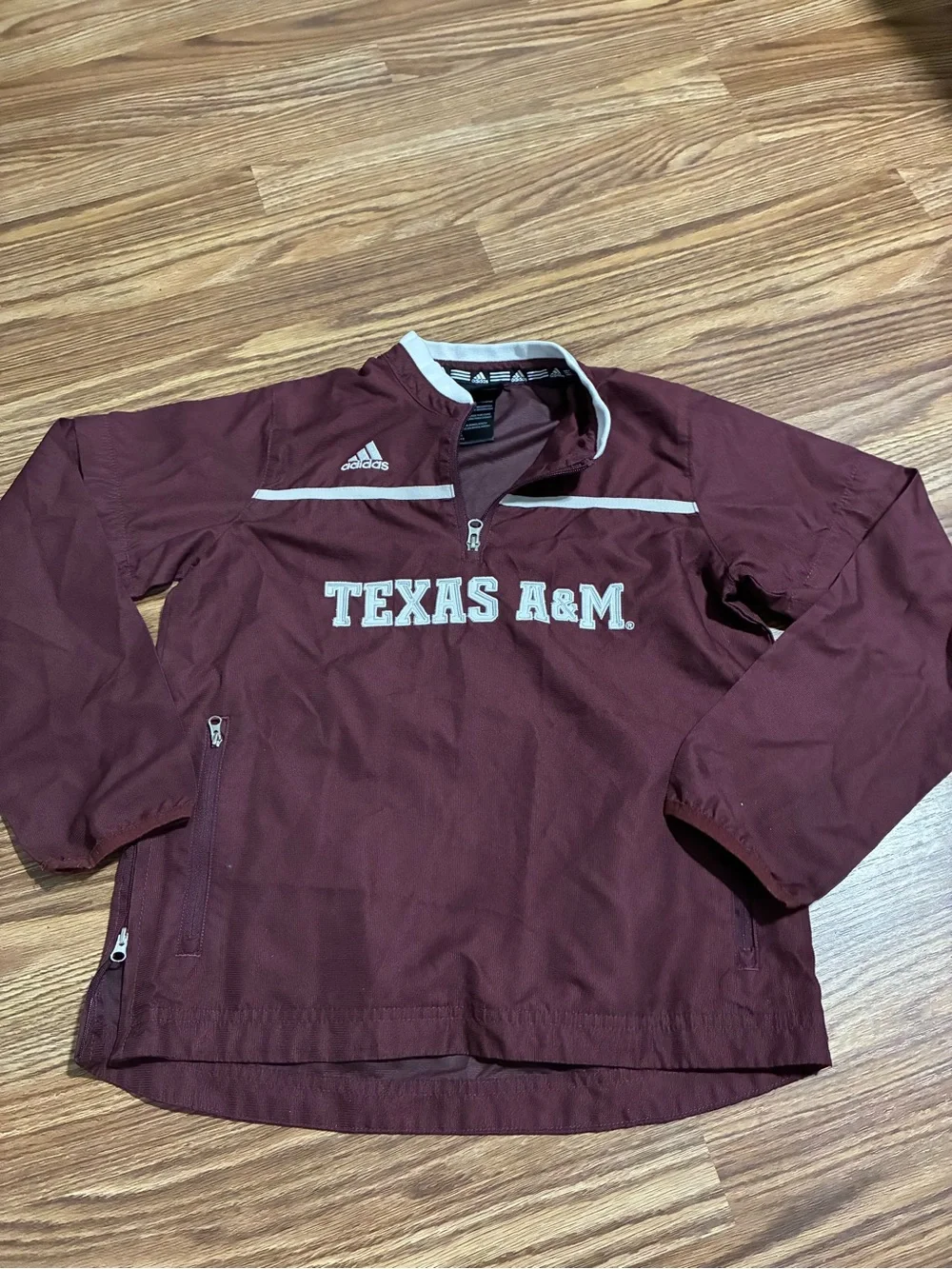 adidas Maroon and White Athletic Jacket